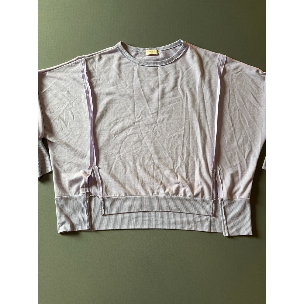 Hailey and Co Oversized Top with Slit Details in Purple Small - Picture 8 of 10
